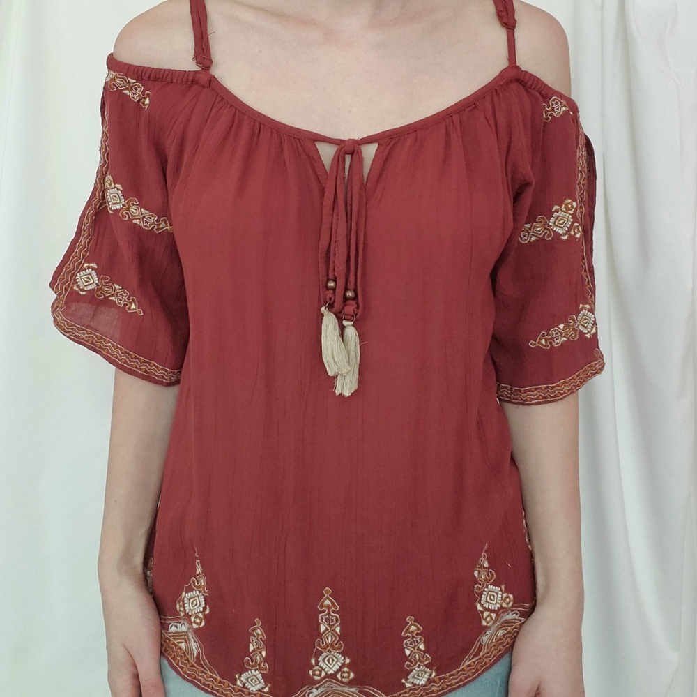 Angie Cold Shoulder Fall Top